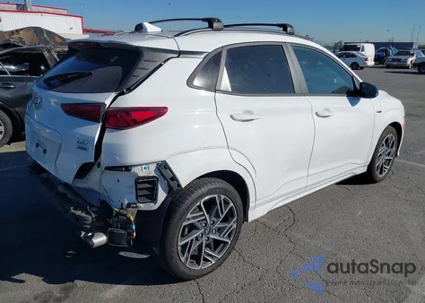 2022 Hyundai Kona N Line z USA, uszkodzony, nr VIN KM8K3CA3XNU781289